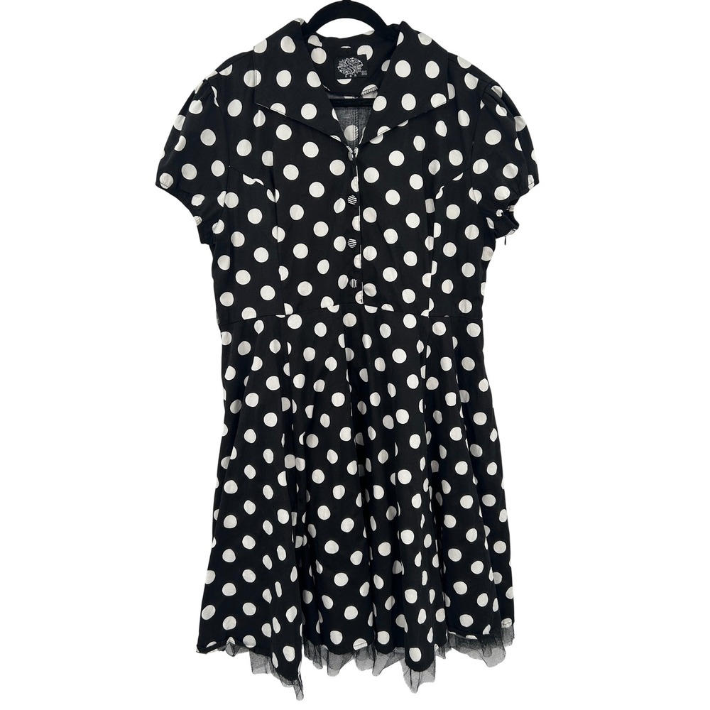 Hearts & Roses London Polka Dot Tulle Rockabilly Tea Swing Dress US 22 Plus